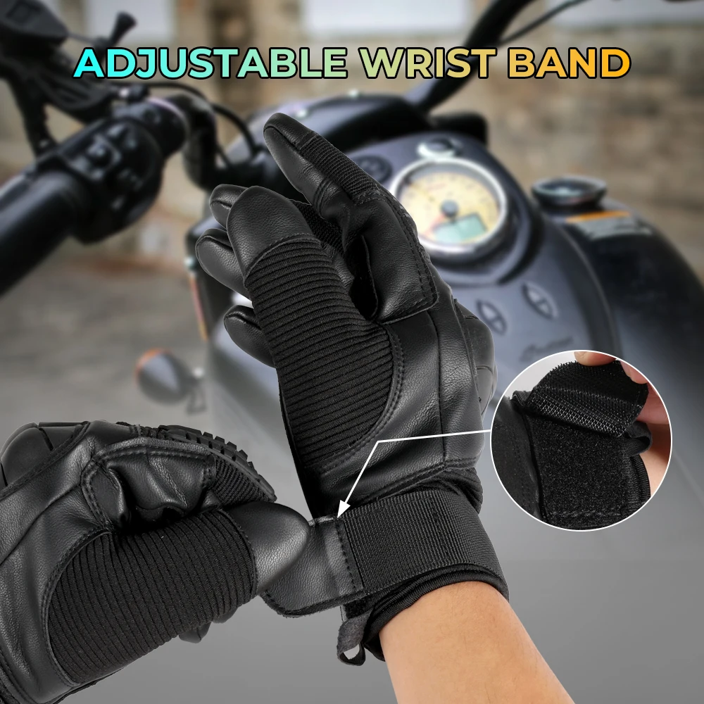 Touchscreen Motorcycle Gloves Motocross Moto Motorbike Pit Biker Enduro Protective Gear Racing Cycling PU Leather Shock-proof