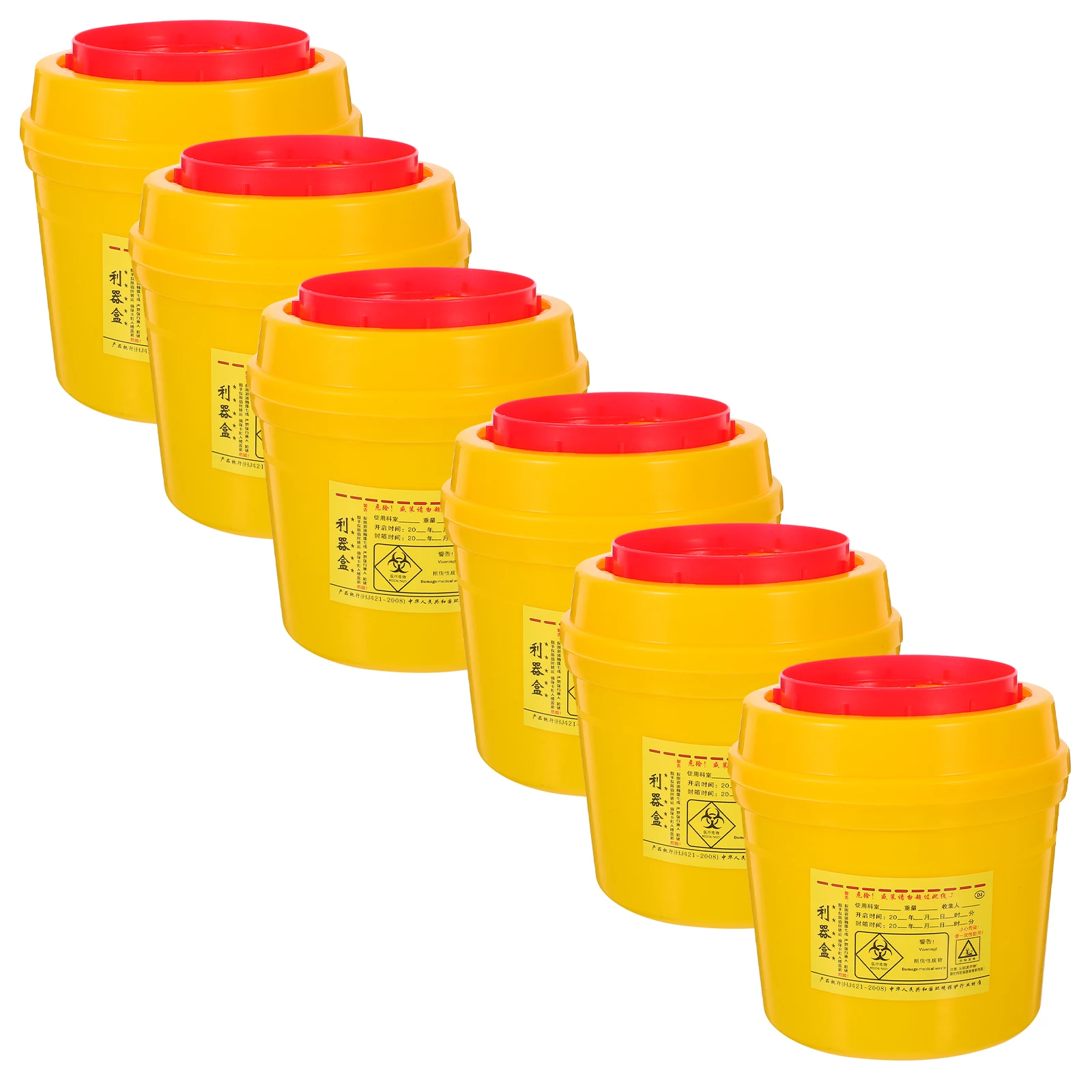 

6pcs Yellow Medical Device Collection Box Leakproof High Density Material for Hospitals Clinics Labs Needle Disposal