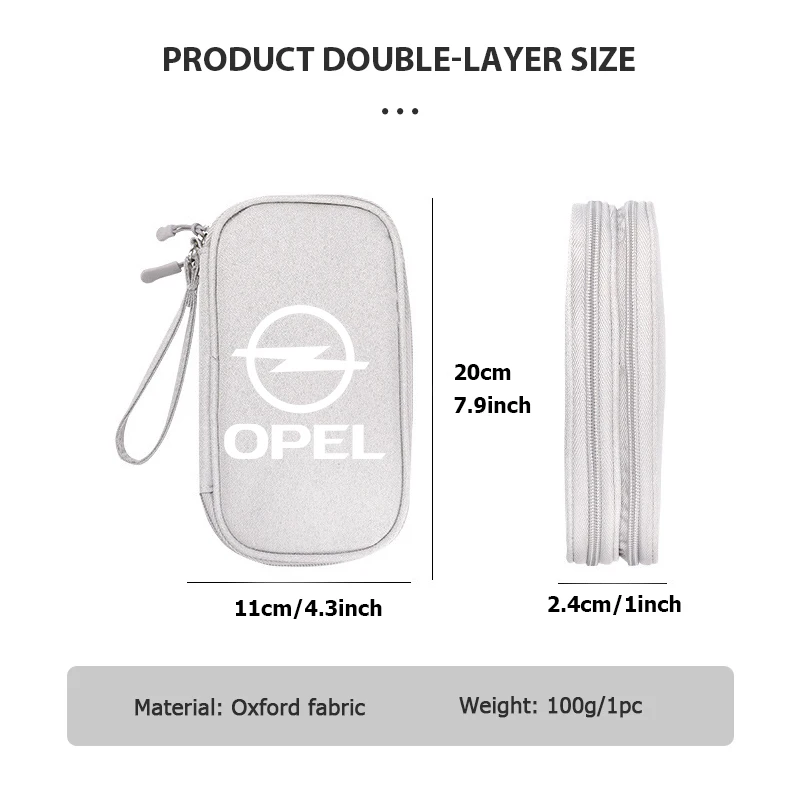 For Opel Travel Portable Digital Accessories Storage Bag Organizer Insignia Astra G J F K Vectra C H Corsa C B D Omega view 6