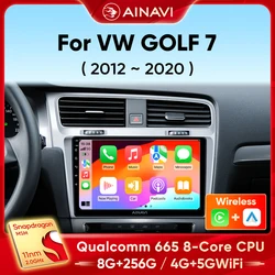 Ainavi-Autoradio Android pour Volkswagen, Carplay, Stéréo, Limitation First, VW Golf VII, Golf MK7 7 GTI R 2012-2020