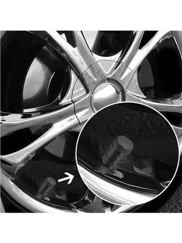 널링 스타일 타이어 밸브 캡, 알루미늄 실버 자동차 타이어 밸브 스템 캡, 타이어 휠 스템 에어 밸브 캡, 자동차 액세서리, 4 개