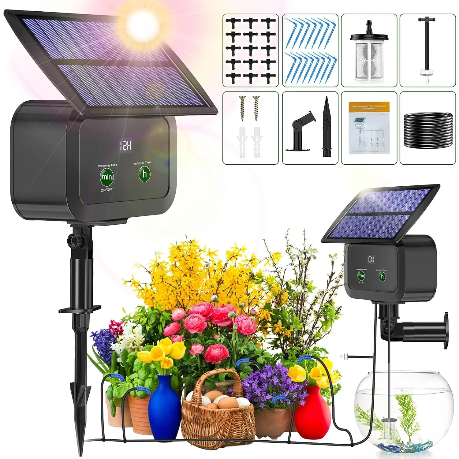 

Solar Automatic Irrigation System Plant Watering System KitSmart Humidity Detection for the Balcony Plant Bed and Green Home