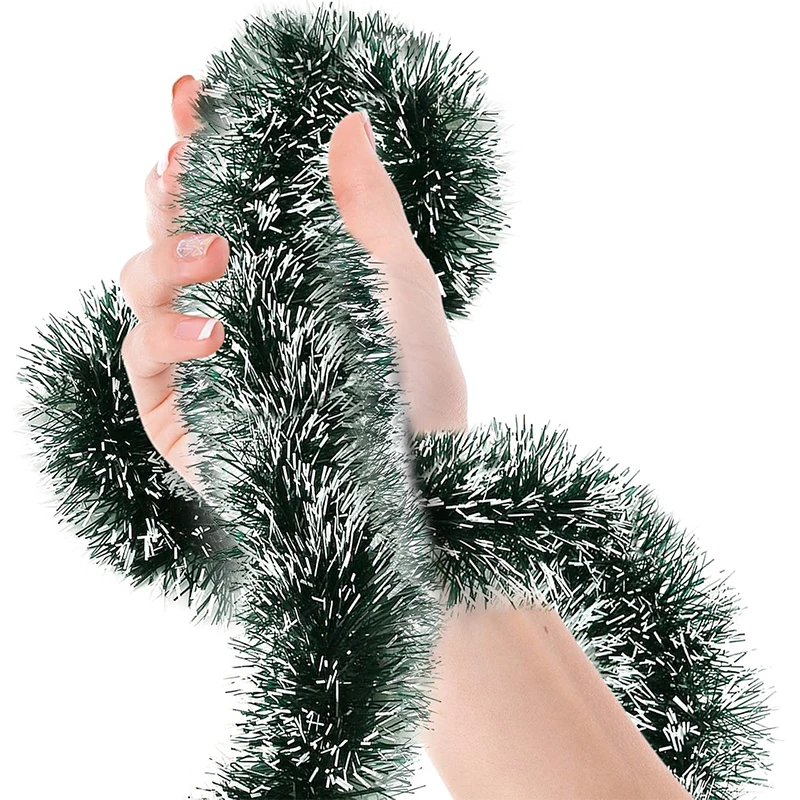 

2-4m Christmas Green Metallic Wire Wreath Christmas Tree Decoration Ceiling Hanging Ornament New Year Party Home Decor Navidad