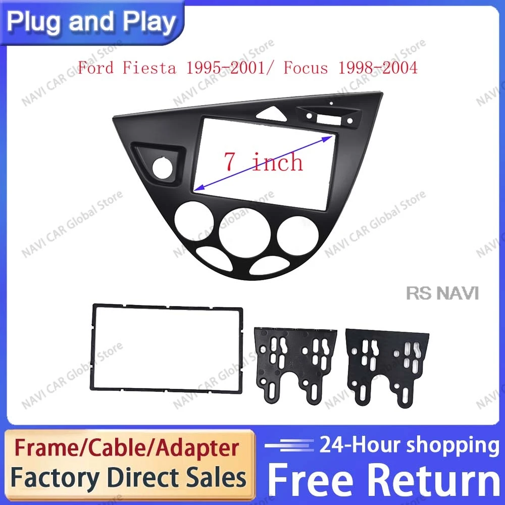 NAVI 2 Din 7INCH Radio Fasica for Ford Focus / Fiesta Stereo Panel Trim Kit Face Frame LHD Refitting Installation Panel Mounting