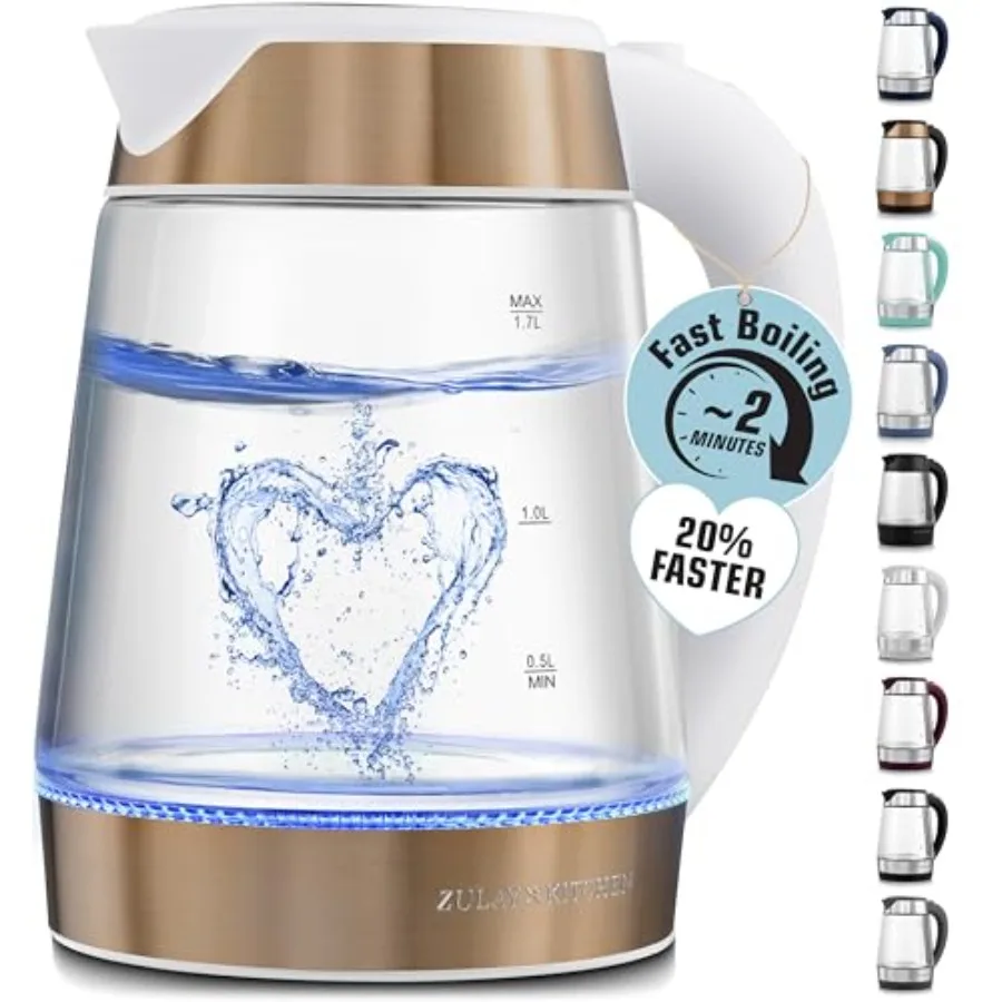 

Fast Boiling Electric Water Kettle - 1.7L, 1500W, Auto Shut-Off for Overboil and Boil Dry Protection, Cool-Touch Handle, 360° B