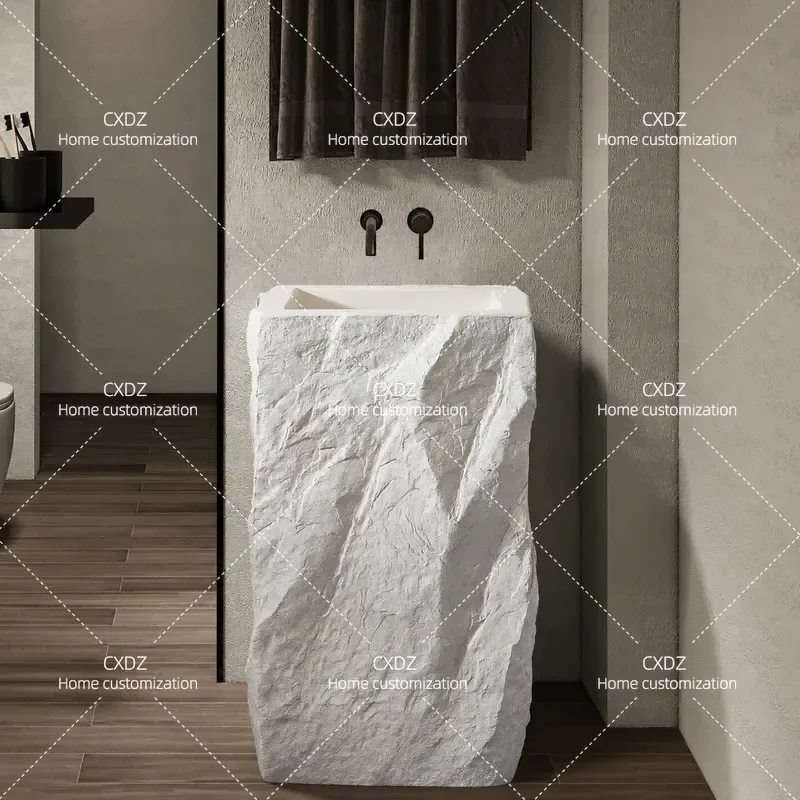 Wabi Sandy Wind Art Basin Column Integrated Floor to Ceiling Courtyard Outdoor Vertical Wash Pool Bed and Breakfast Club Wash