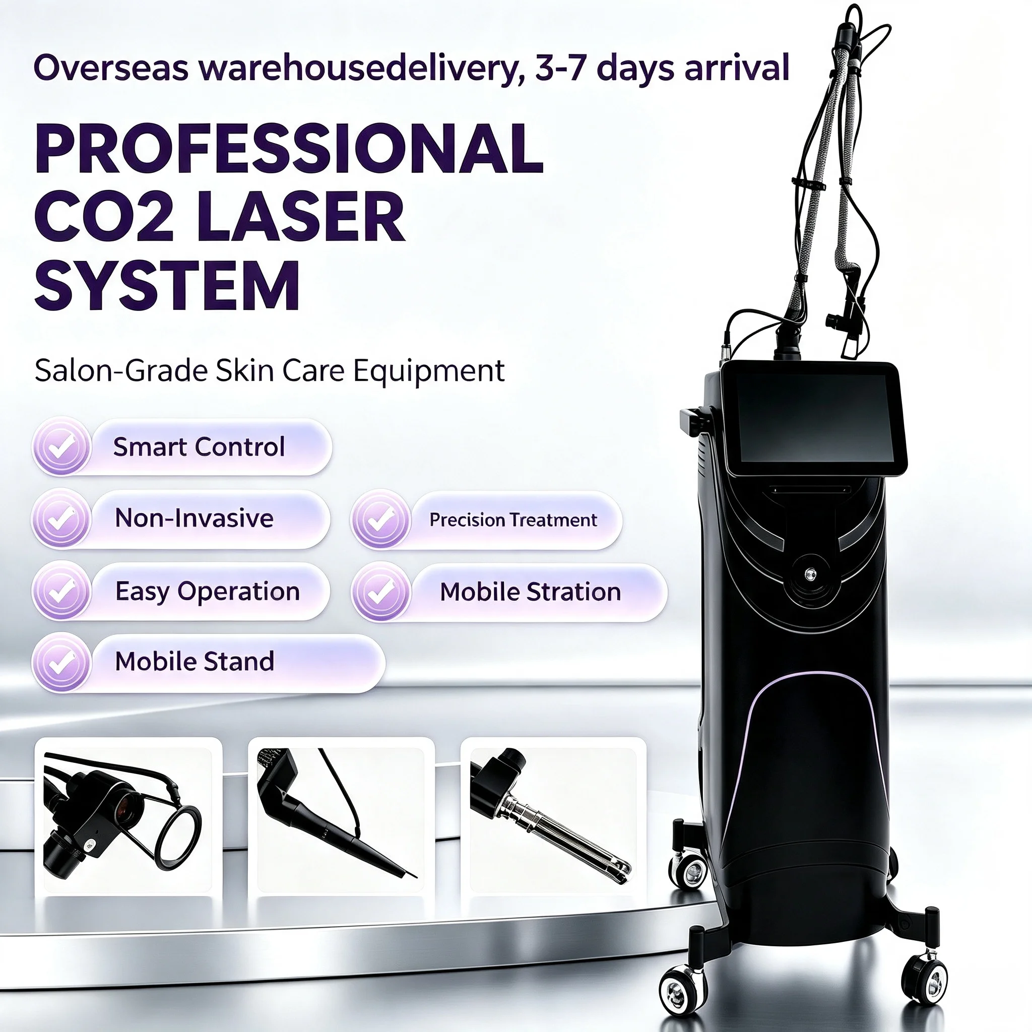 CO2 Fractional Lase Skin Resurfacing Machine Painless Acne Scar Stretch Marks Wrinkle Removal Pigment Correction Beauty Device
