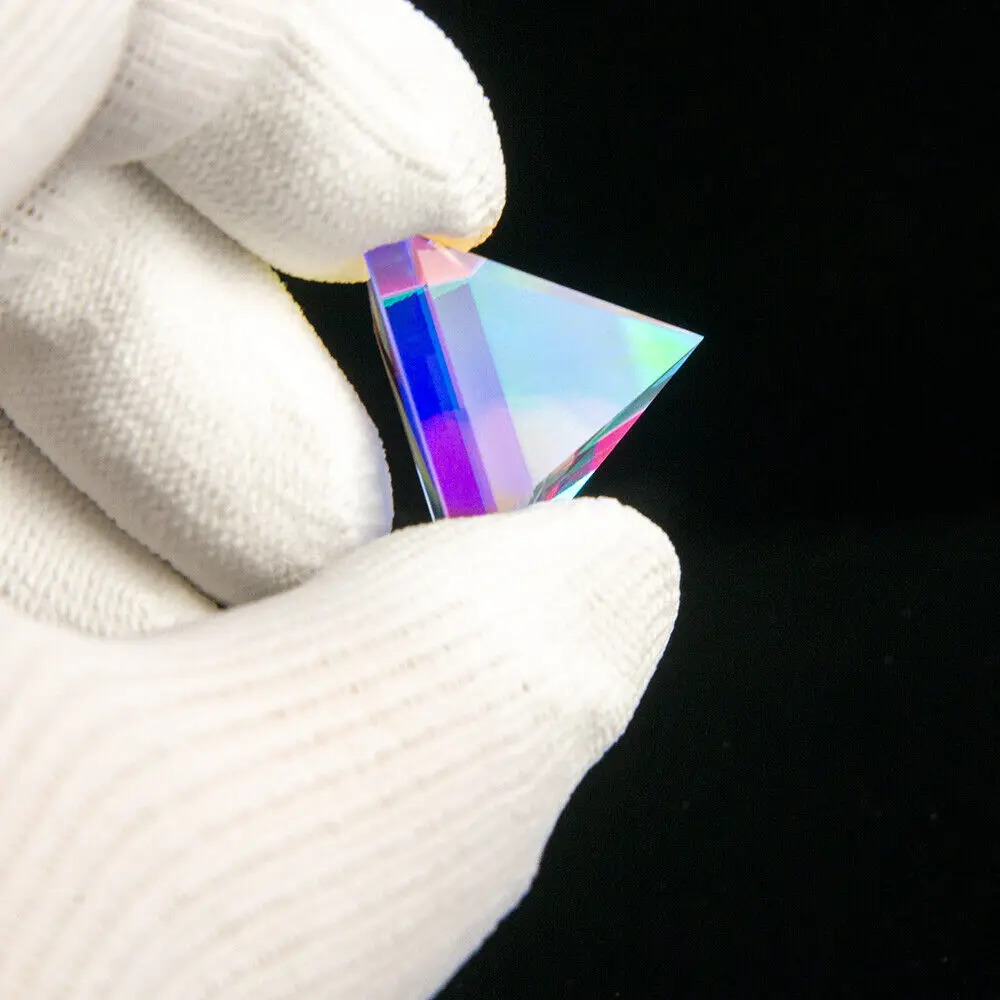 1pc Rainbow Optical Glass Crystal Pyramid Prism Cube Prism for Decorative Education