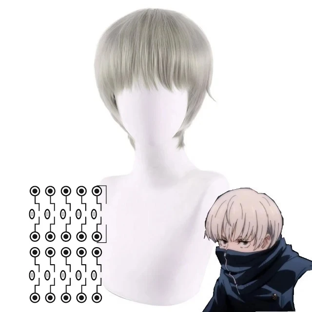 Inumaki Toge Cosplay Wig Anime Jujutsu Kaisen Cosplay Heat Resistant Wig Halloween Role Play Wigs