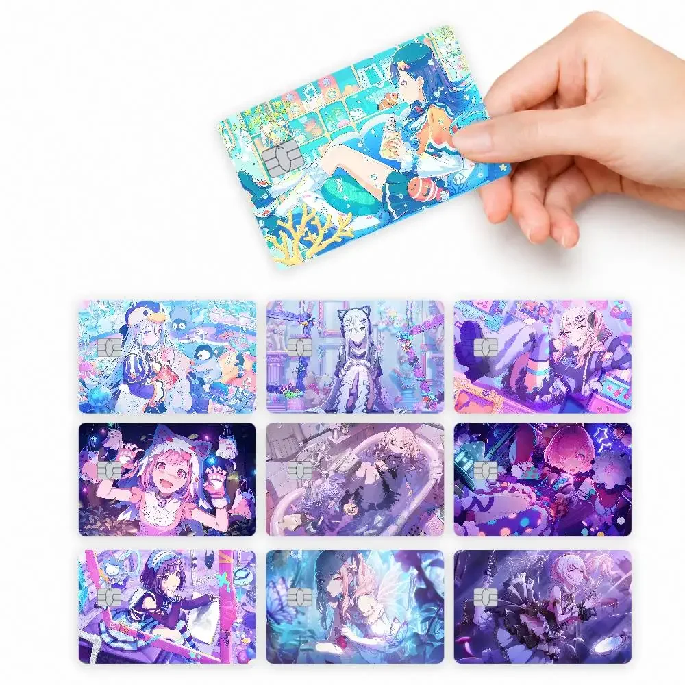 PJSK Project Sekai Colorful Stage Nightcord 4pcs Credit Card Skin Stickers Suitable for Bank  Transit Pass Decorative Cover