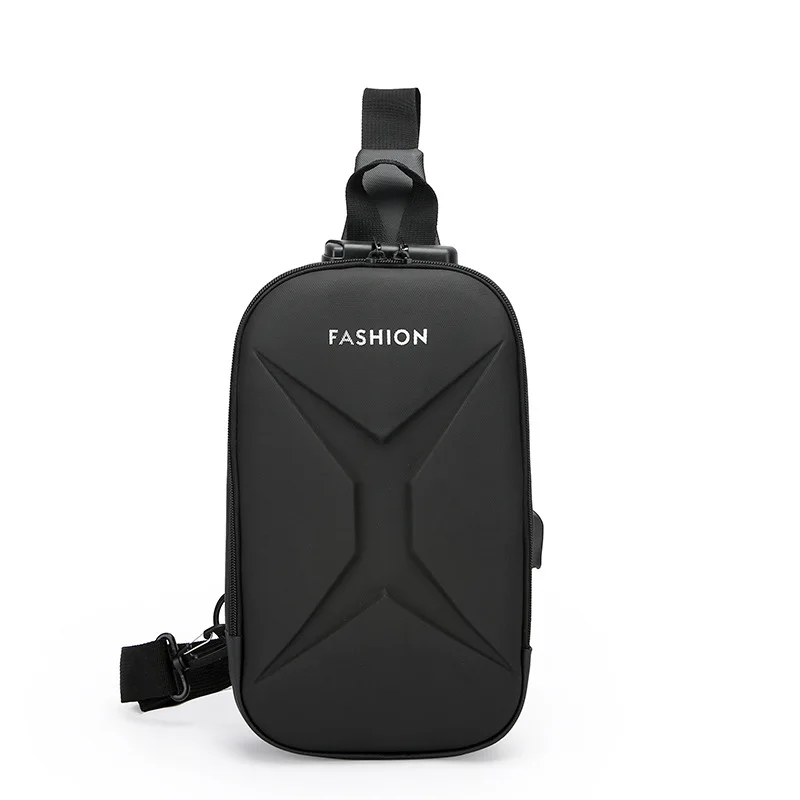 New Casual Men's Crossbody Sling Bag with USB Charging Port, Multi-Pocket Stylish Chest Backpack Versatile Shoulder Bag