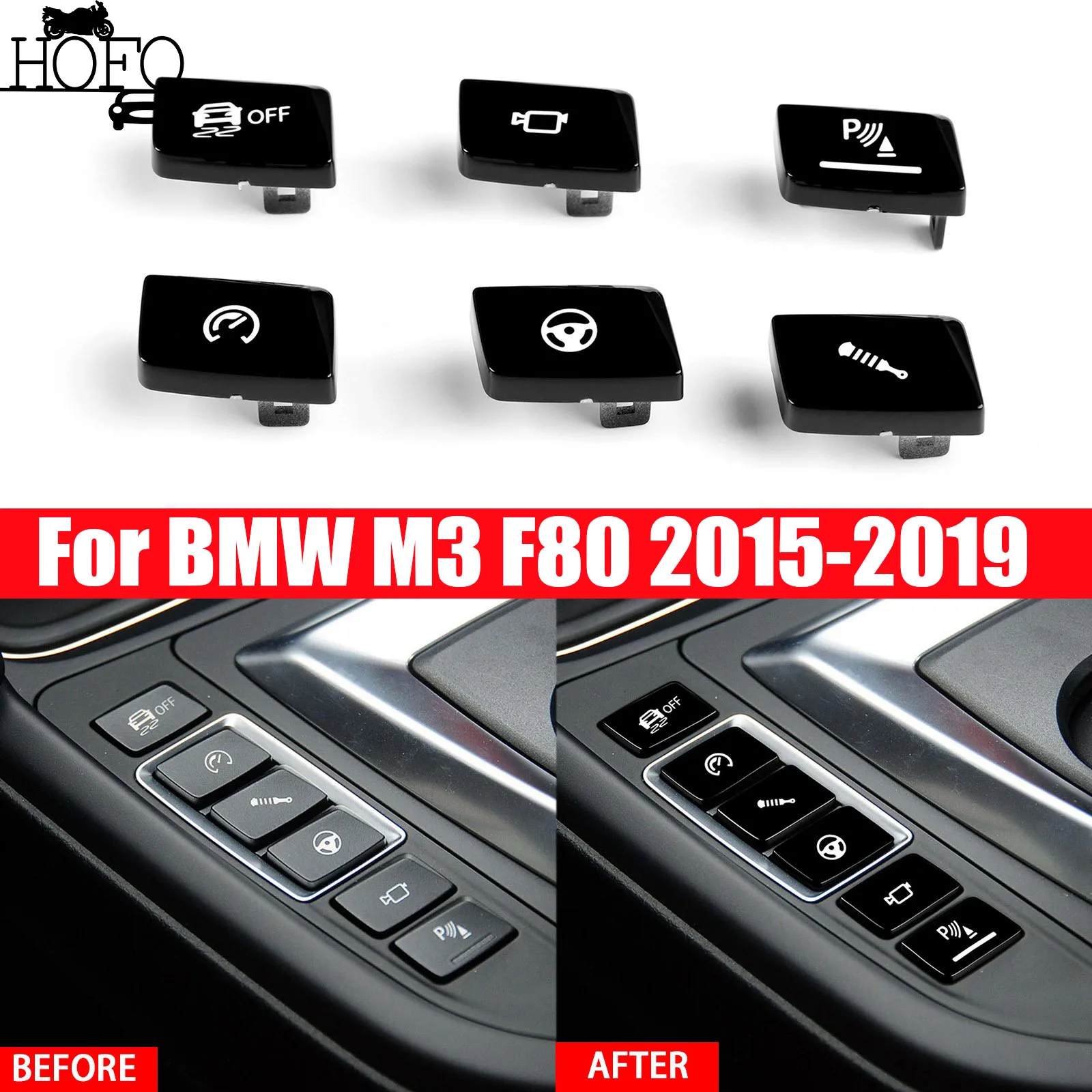 

Замените крышку кнопки переключения передач для BMW M3 F80 2015-2019 M4 F82 2015-2020 красный черный