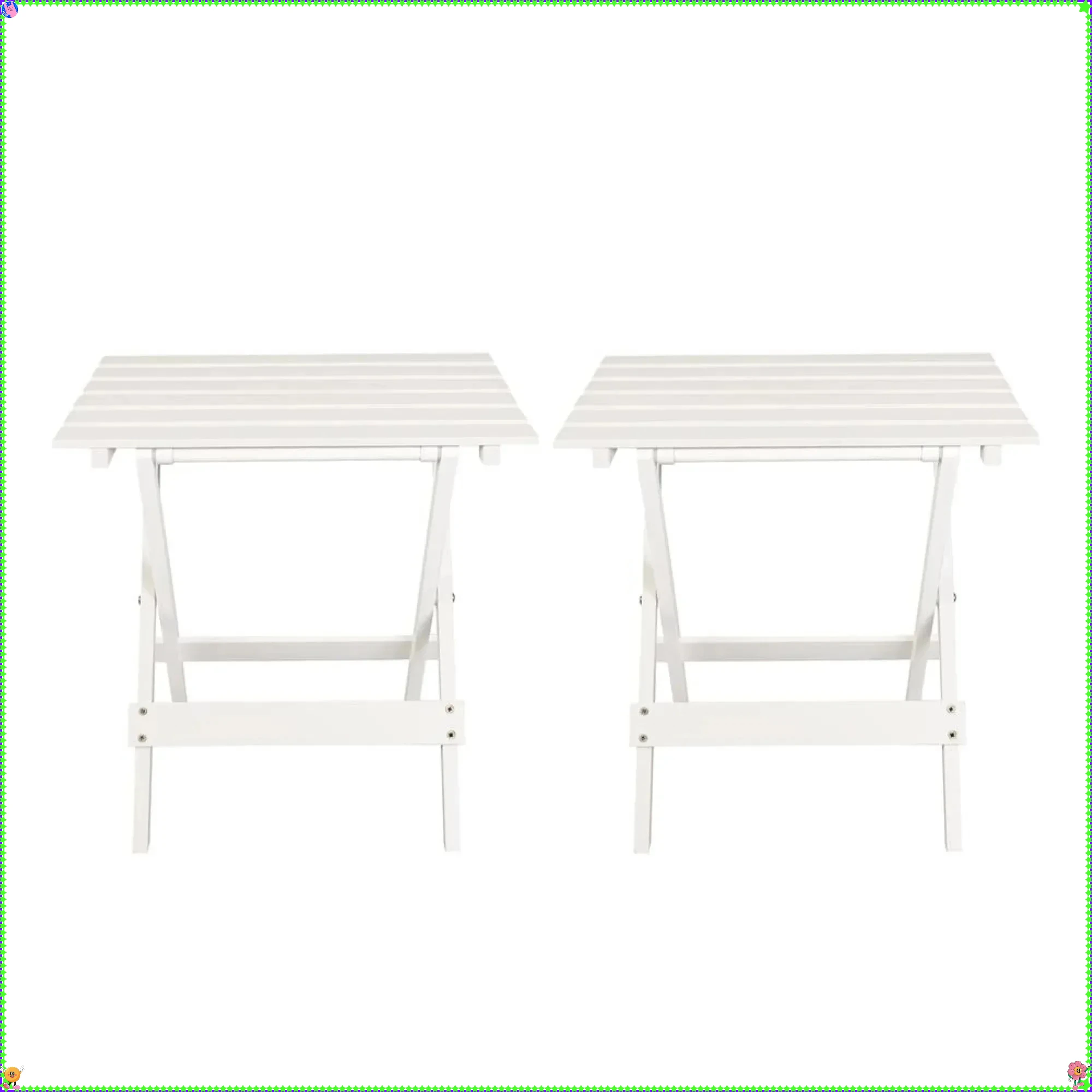 

Деревянный раскладной столик белого цвета с темной отделкой, идеально подходит для любого случая.