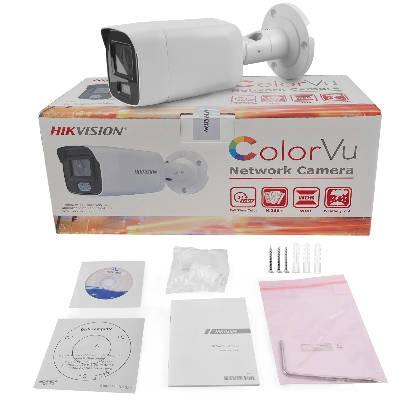 Original Hikvision DS-2CD2087G2-LU 4K 8 MP ColorVu Fixed Bullet Network Camera 24/7 Colorful Imaging Built-in MIC SD Slot H.265+
