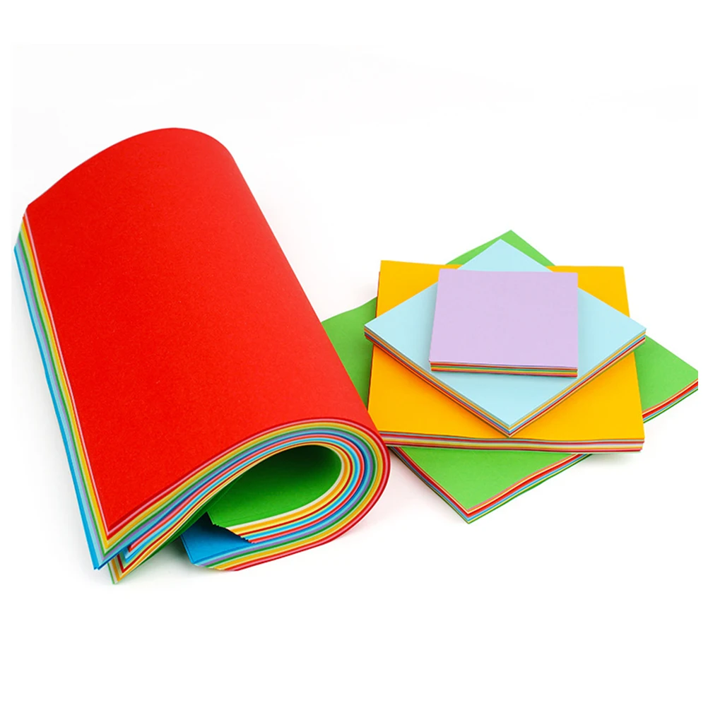 กระดาษพับสีสันสดใส 500 แผ่น สำหรับงานประดิษฐ์พับกระดาษสำหรับเด็ก งานฝีมือ DIY ตกแต่งงานปาร์ตี้
