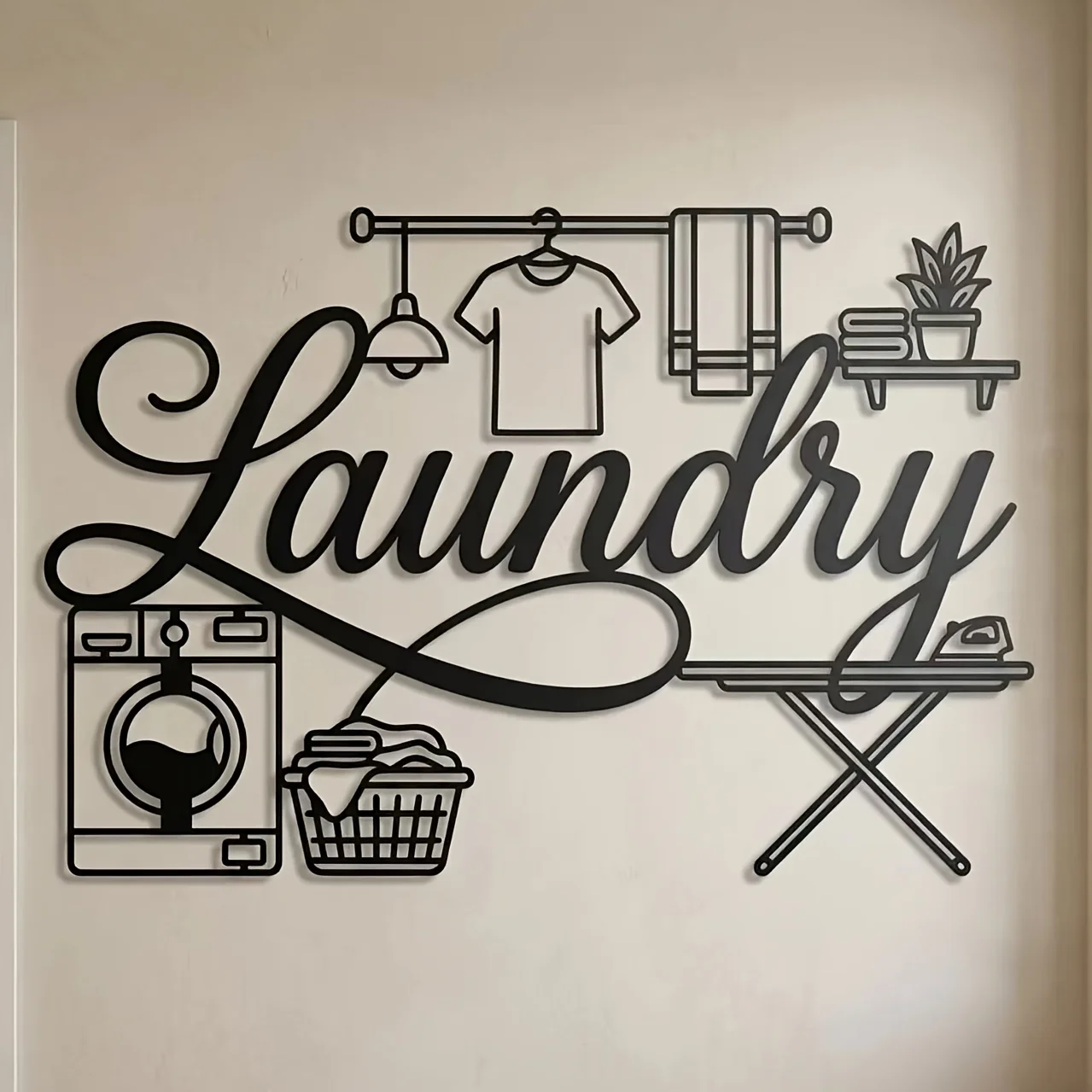 A Metal Sign for the Laundry Room, Modern Laundry Wall Decor, Utility Room Decor, Bathroom Sign, Washing Machine and Dryer Decor, Farmhouse Laundry Gift