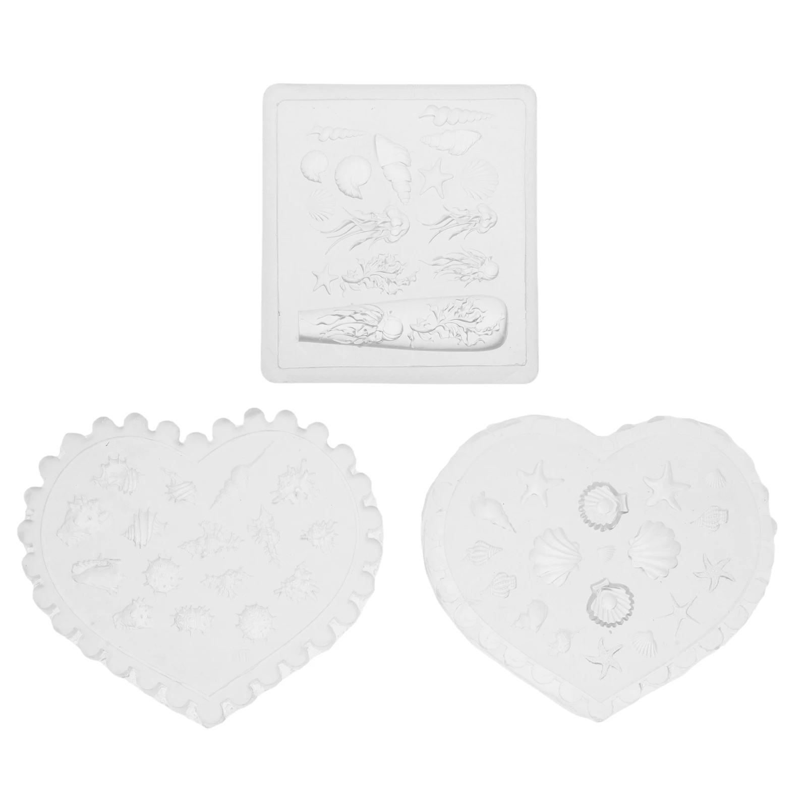 

3Pcs Marine Silicone Nail Art Molds Soft Durable Resin Mold Seashell Conch Creative DIY Nail Charm Supplies Concha Mould