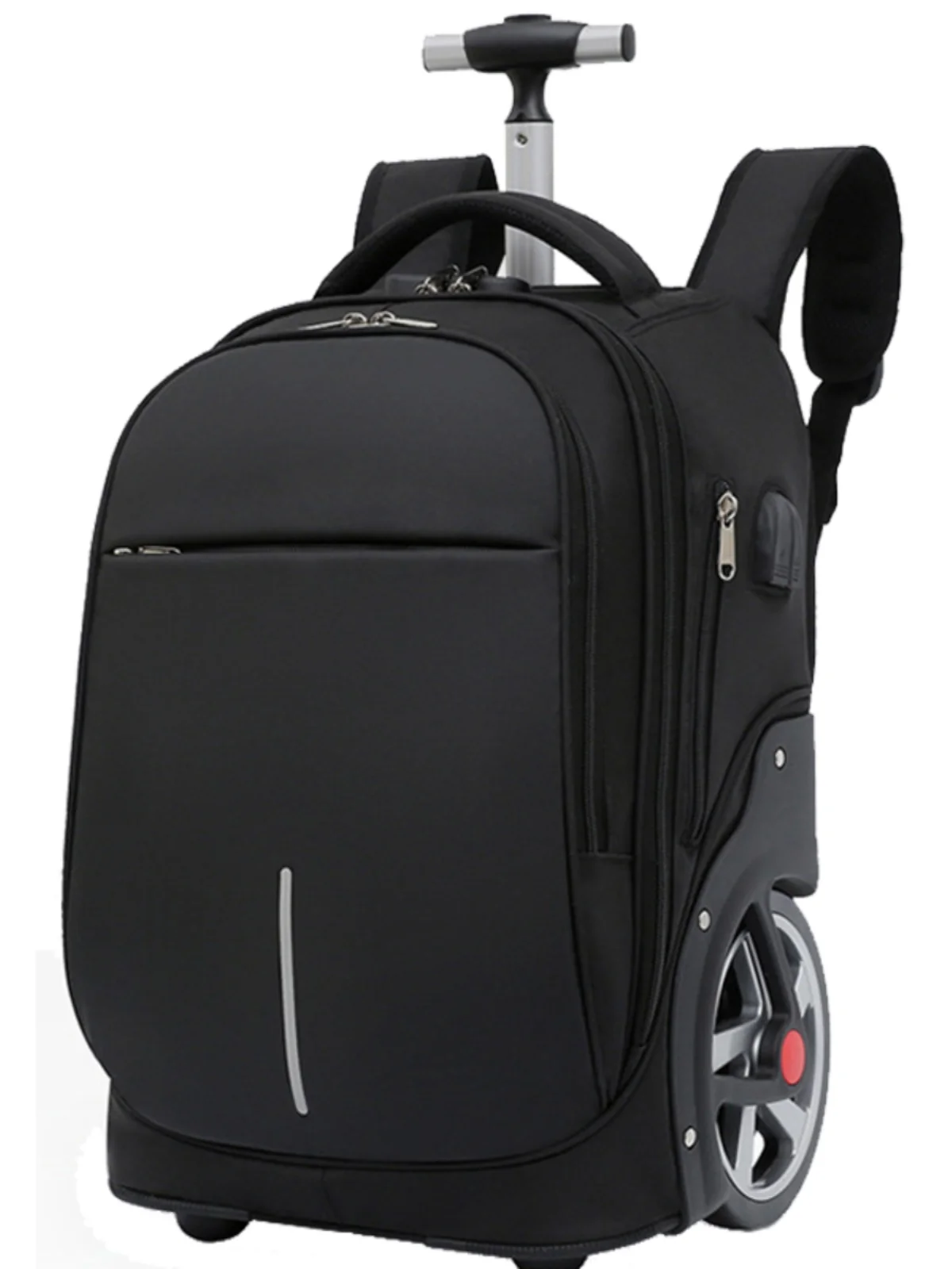 

Business Travel Backpack Men's Luggage Carry-On Bag 19 Inch Wheel Climbing Stairs Student Bookbag Double Shoulder Strap