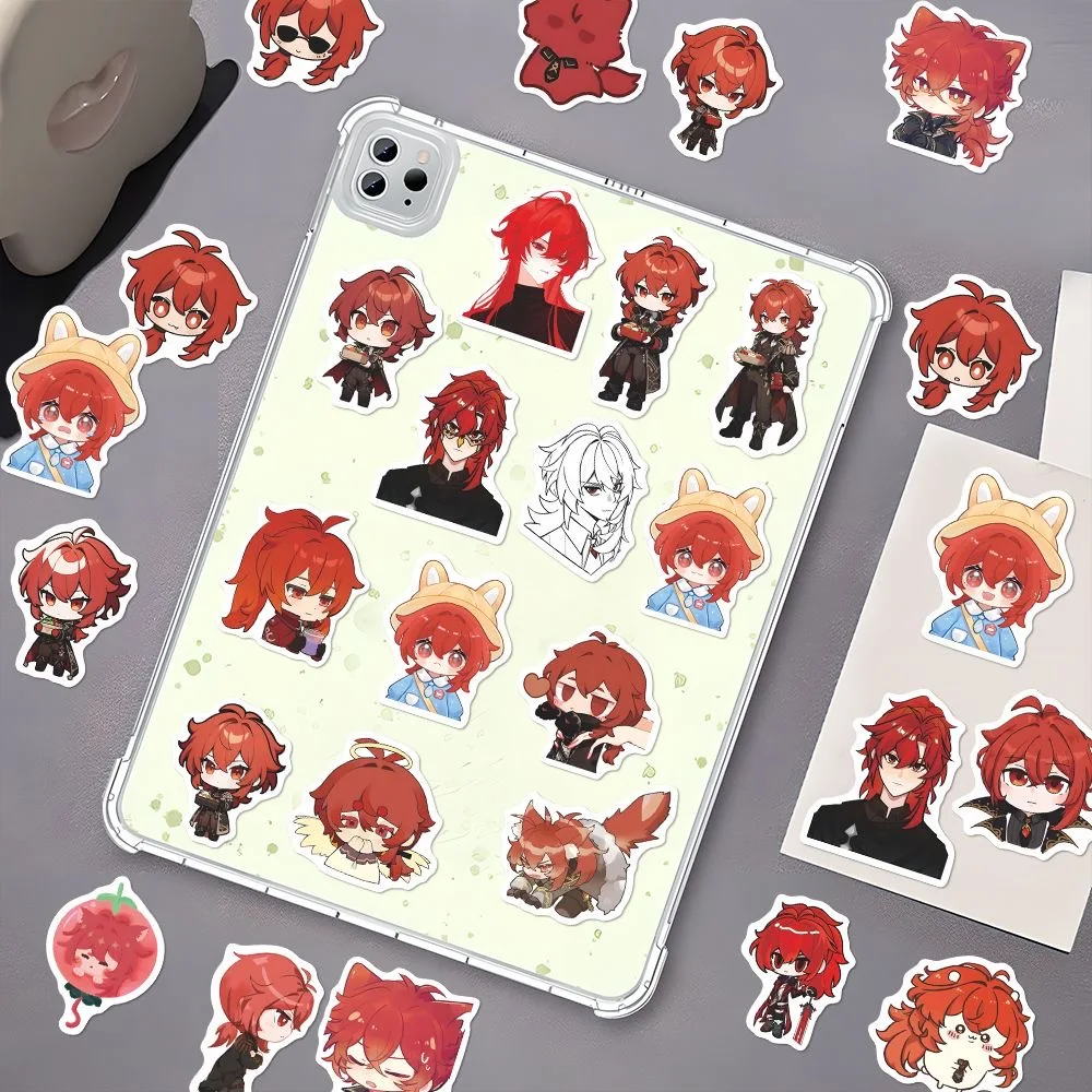 Sunsyea Genshin Impact Merch Fans Collection Character Q Version Stickers 80 Pieces Diluc