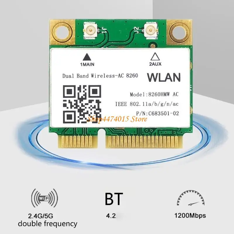 K1AA 8260 8260HMW 2.4 / 5 GHz Wireless 802.11a / g / n / AC BT 4.2 Half Mini PCI-E WiFi Carte