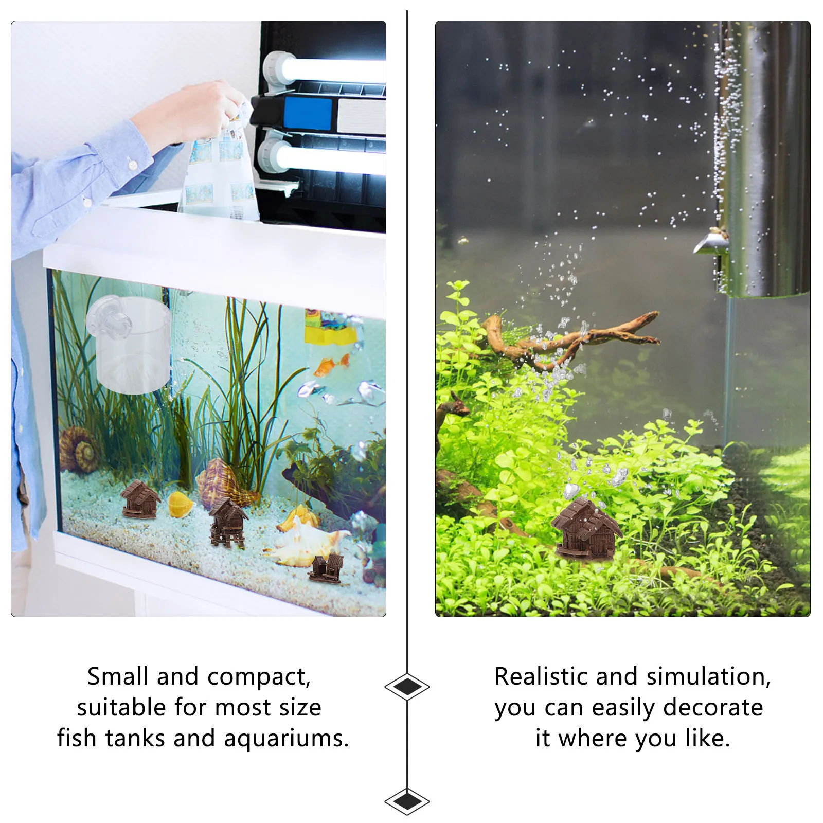 

3 Pcs Aquarium Decor Fish Tank Decorations Hideout Tiny Ornament Ornaments Small