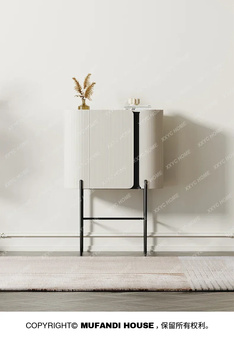 JJJJ07Light Luxury And Simplicity Modern Gray White Paint Chest Of Drawers Living Room Curio Cabinet Designer Storage Side Cabin