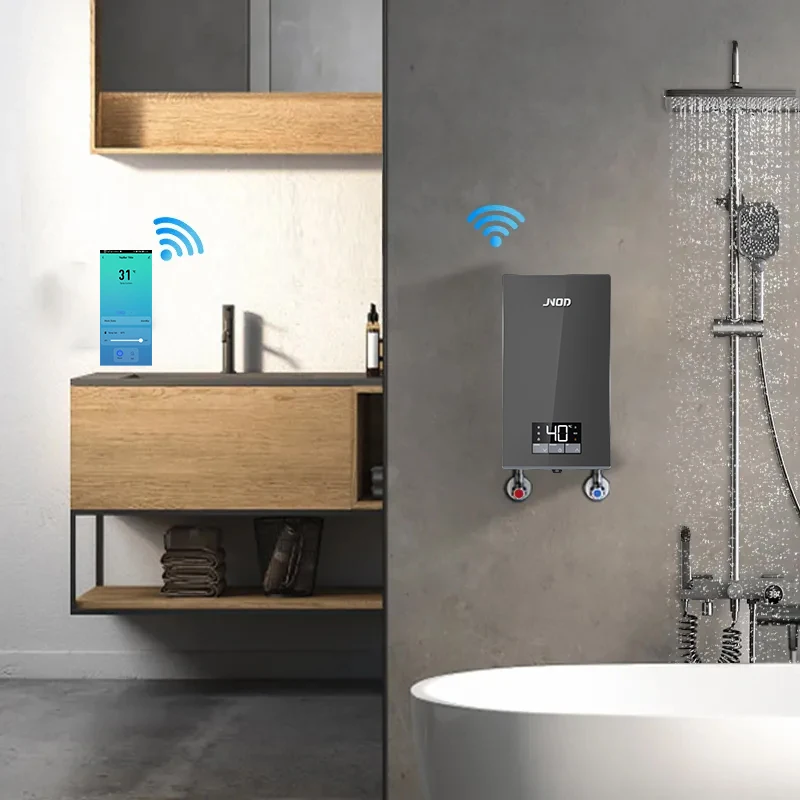 220V 3.5kW-7kW Smart Wifi Bagno Chauffe Eau Instantan Acqua Calda Geyser Senza Serbatoio Riscaldatore di Acqua Elettrico Istantaneo per Doccia