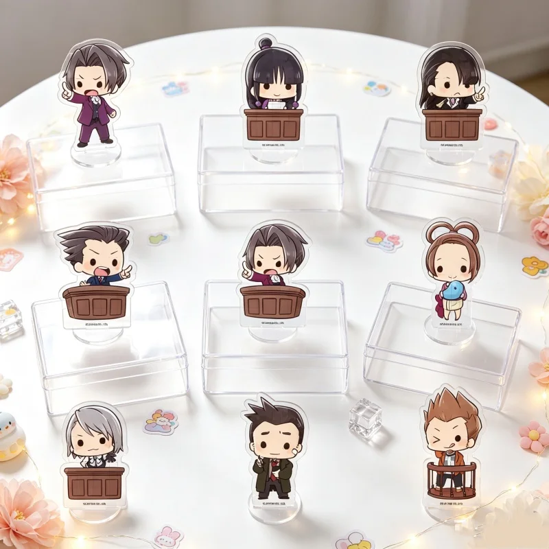 Anime Ace Attorney Cosplay Phoenix Wright/Pearl Fey 10cm mini Acrylic Figure Stand Model Gifts Merchant recommendation Keychain