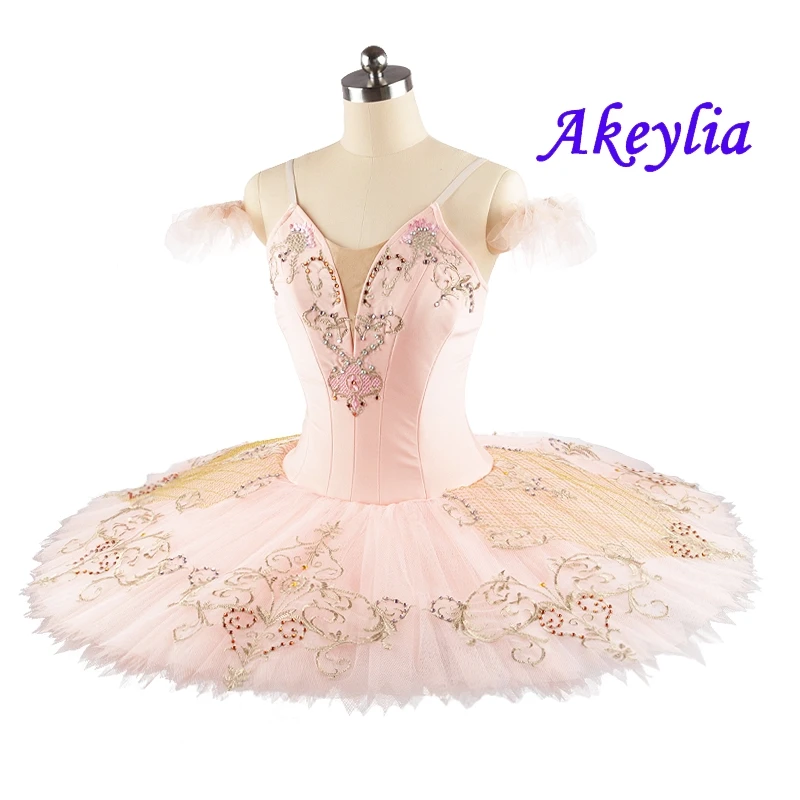 Menina ouro branco profissional ballet tutu clássico para competição bela adormecida tutu prato ballet traje saia adulto 0214b