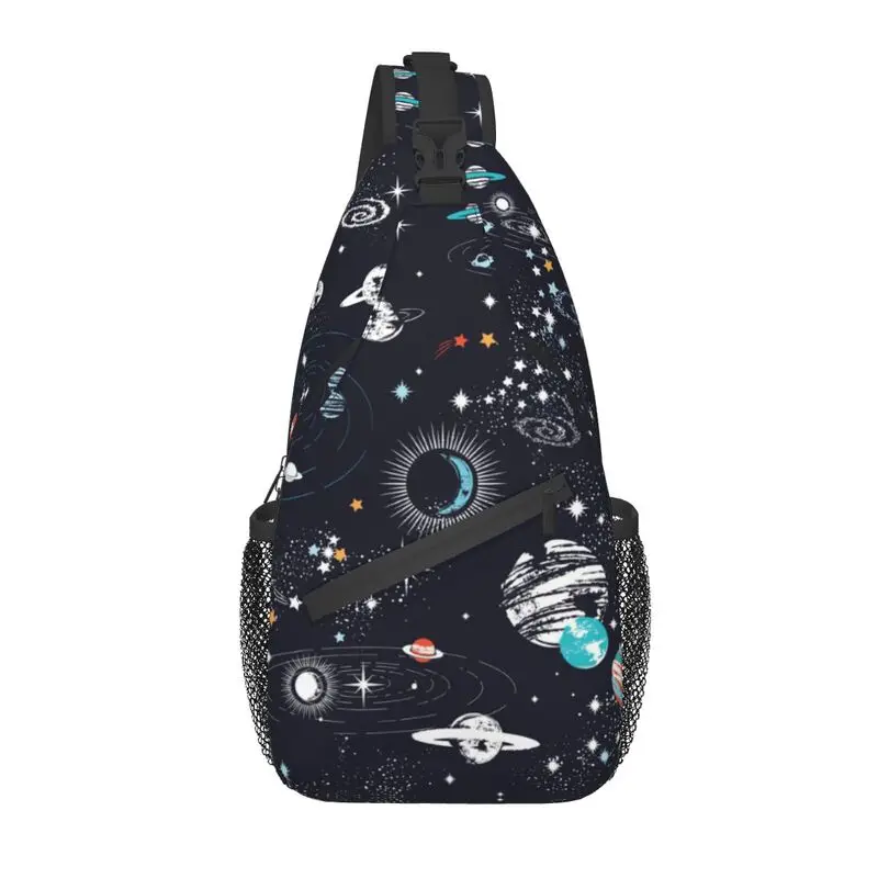 

Galaxy Space Constellation Sling Chest Crossbody Bag Men Casual Multicolored Outer Space Shoulder Backpack for Camping Biking