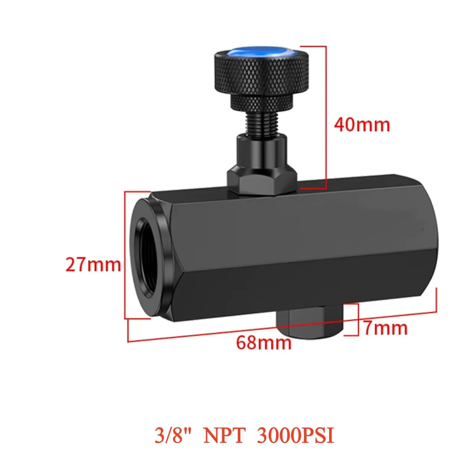 Hydraulic Throttle Valve 3/8 NPT 3000 PSI Carbon Steel Flow Control Valve for Industrial Systems