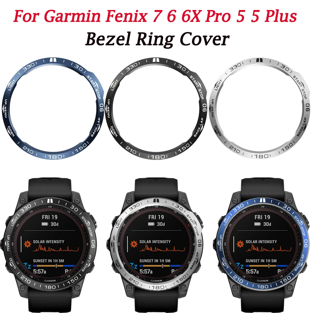 Bezel Rings Metal Case For Garmin Fenix 7 7X 6 6X Pro 5 5 Plus Bracelet Ring Cover Anti-scratch Protection Fenix 6 6X Sapphire