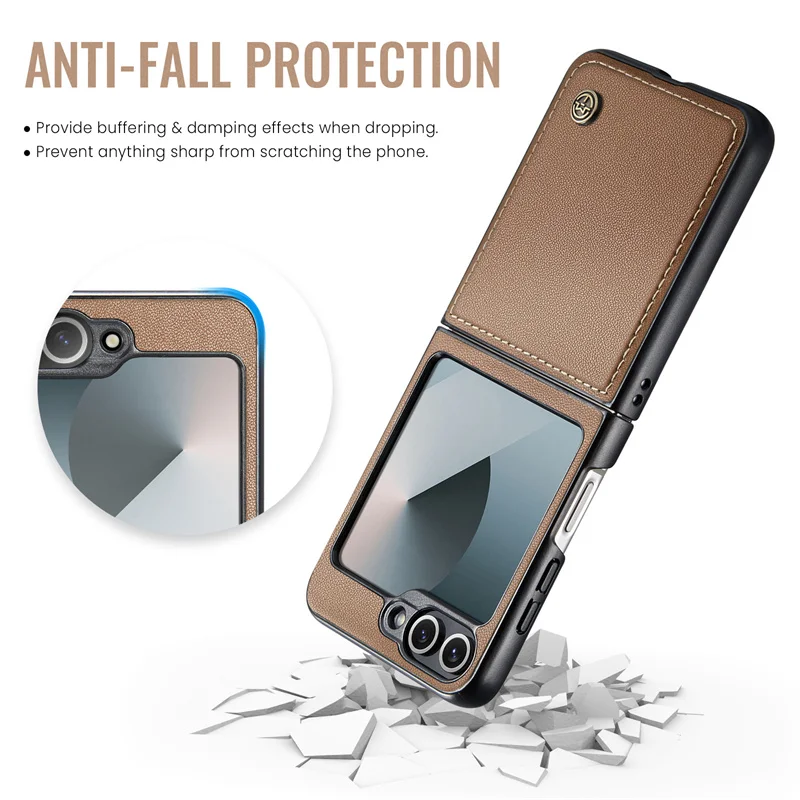 Для Samsung Z Flip 7 6 5 5G Высококачественный чехол для телефона из искусственной кожи премиум-класса, внутренний мягкий противоударный тонкий чехол из ТПУ с защитой от царапин