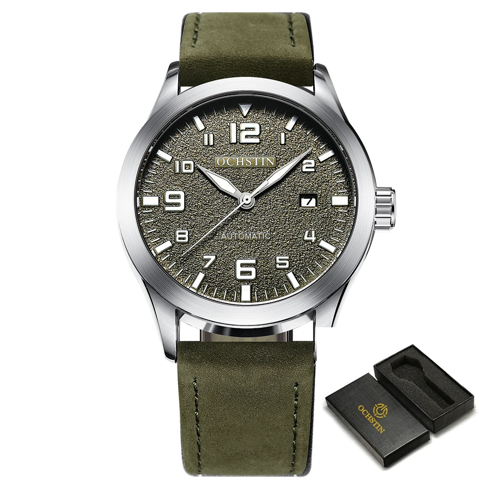 OCHSTIN Mann Mechanische Pilot Armbanduhren Luxus Selbst Wind Leder Mechaniker Männliche Uhr Auto Datum Relogio Masculino Geschenk für Männer