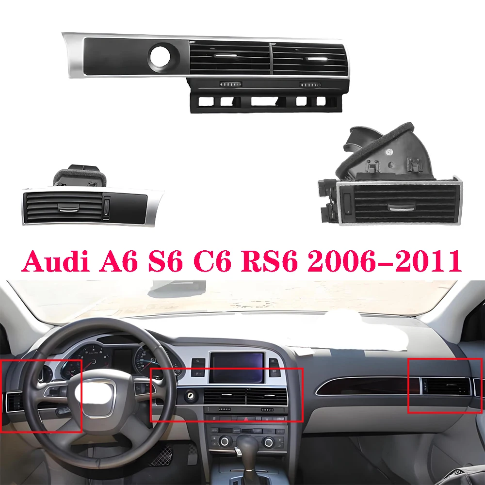 

Front Left Right Centre Air Conditioning Vent Outlet Vents 4F1820902D 4F1820901D For Audi A6 S6 C6 RS6 2006-2011