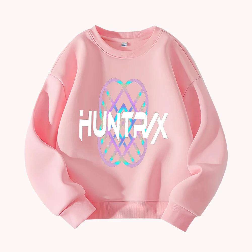 

HUNTRIX Geometric Pattern Round Neck Sweatshirt Men Women Casual Long Sleeve Pullover Fashion Streetwear Top