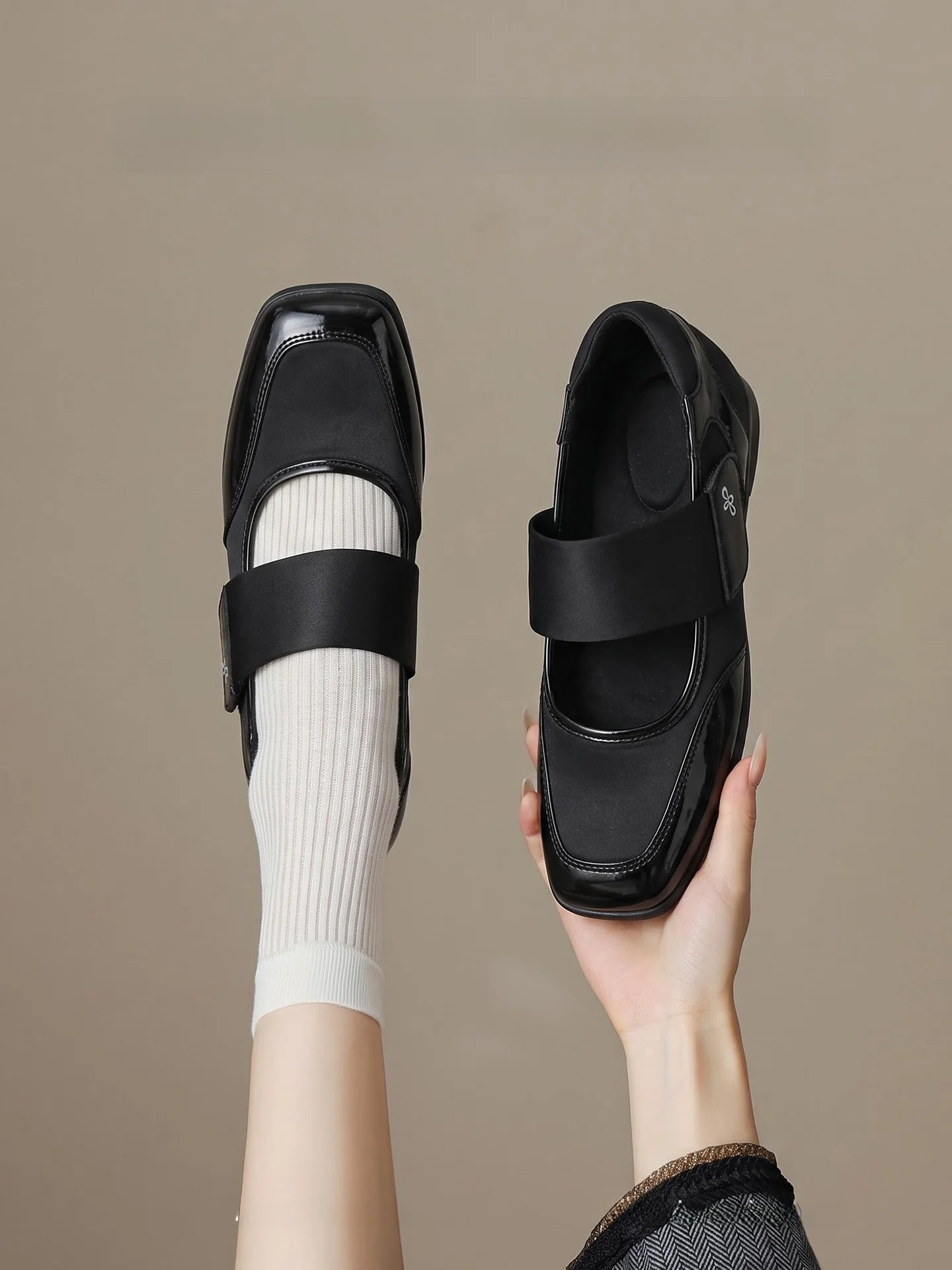 women's-mary-jane-shoes-leather-version-breathable-sports-casual-black-ballet-flat-shoes-6cm-heightening-rubber-outsole