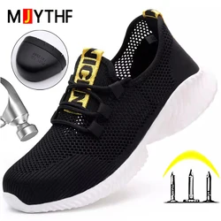 Lightweight Comfort Safety Shoes For Men Women Work Shoes Sneakers Steel Toe Shoes Puncture-Proof Breathable Protective Shoes