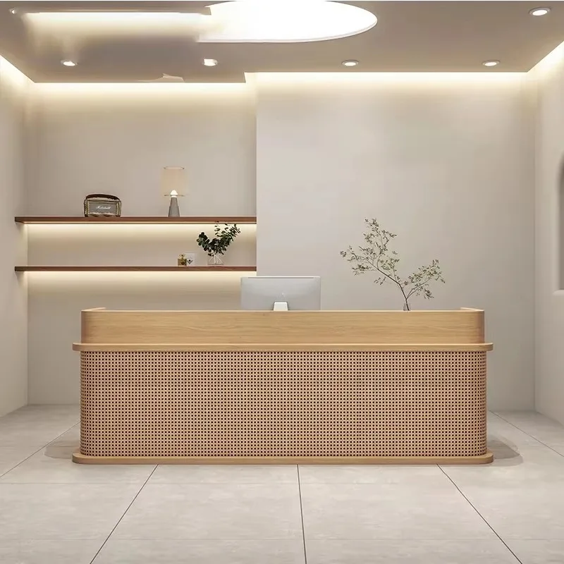 Wabi Sabi Clothing Shop Bar checkout page Small cabinet Household Japanese and Korean catering Rattan reception desk