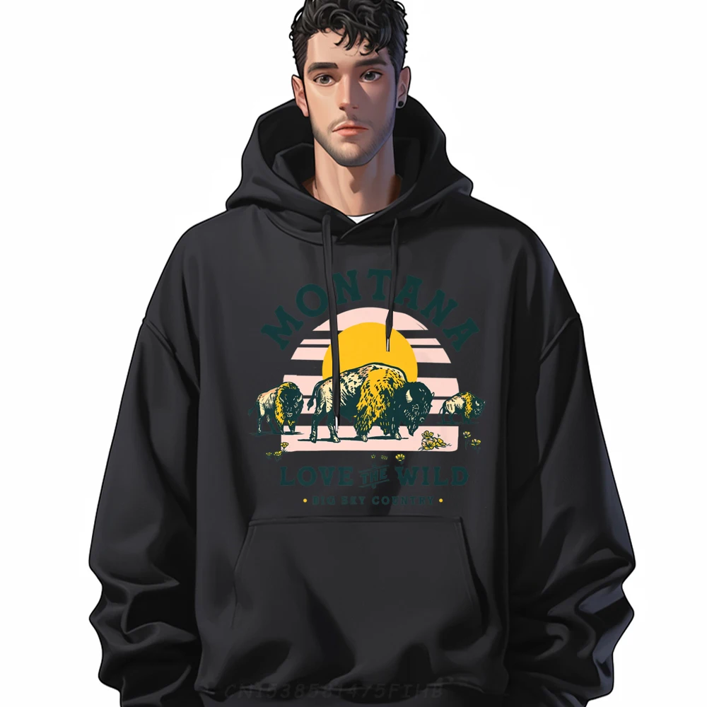 

Special Mans Hoodies O Neck Funky Long Sleeve Big Sky Country Montana Cool Retro Hoodies Hip hop Sweatshirt