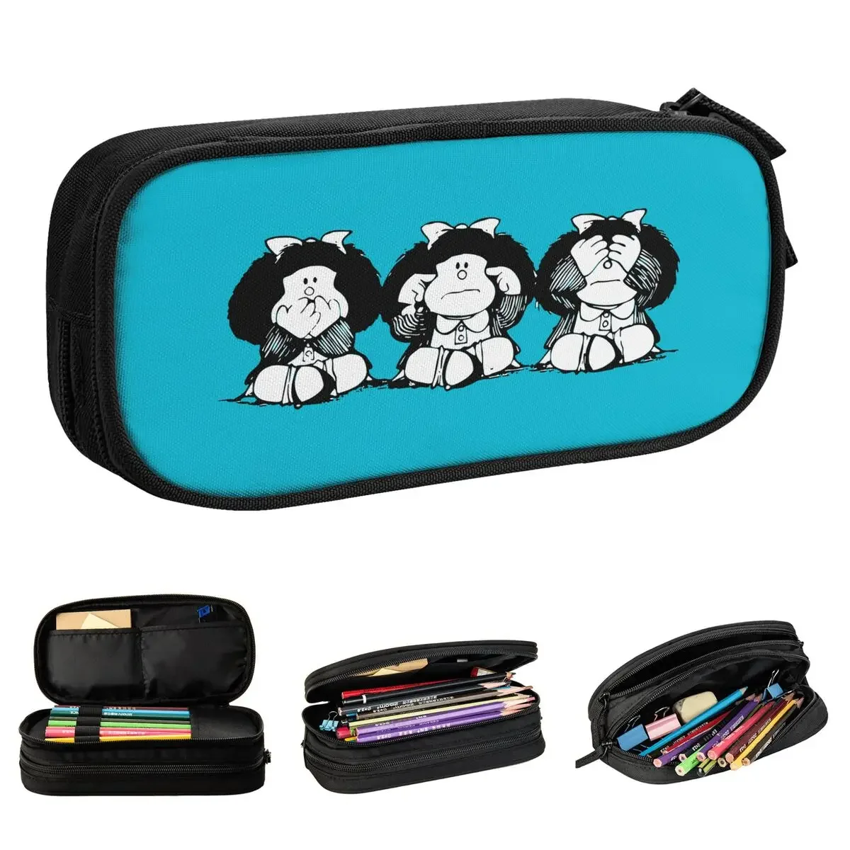 

Fashion Mafalda Pencil Cases Cute Kawaii Cartoon Pencil Pouch Pen Kids Large Storage Bag Office Gift Stationery