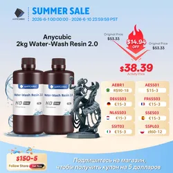 ANYCUBIC 2pcs/lot 405nm Water Washable Resin For LCD 3D Printer Liquid Photopolymer Resin 3D Printing Material 1kg/bottle