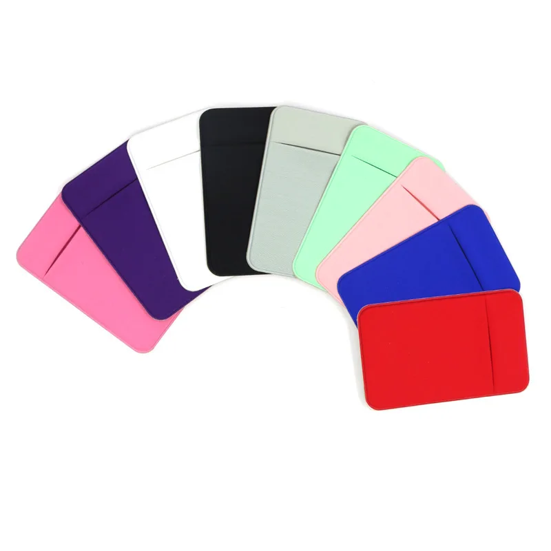 Universal Elastic Stretch Lycra Adhesive Cell Phone ID Credit Card Holder Women Men Sticker Pocket Wallet Case Card Holder Pouch