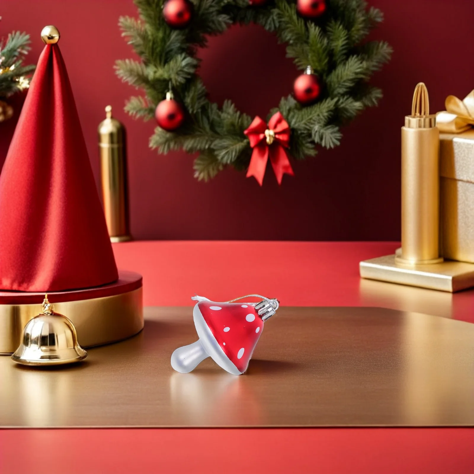 

20Pcs Christmas Mushroom Ornaments Shatterproof Hanging Decor Eye Catching Plastic Mushrooms for Xmas Tree Party Decoration