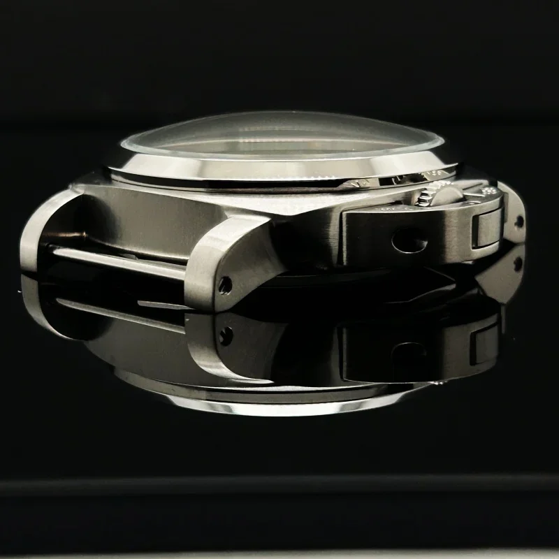 Caixa de aço inoxidável fosco 44mm 1950, vidro mineral adequado para pam eta6497/6498 gaivota st3600/3620, movimento mecânico sem logotipo