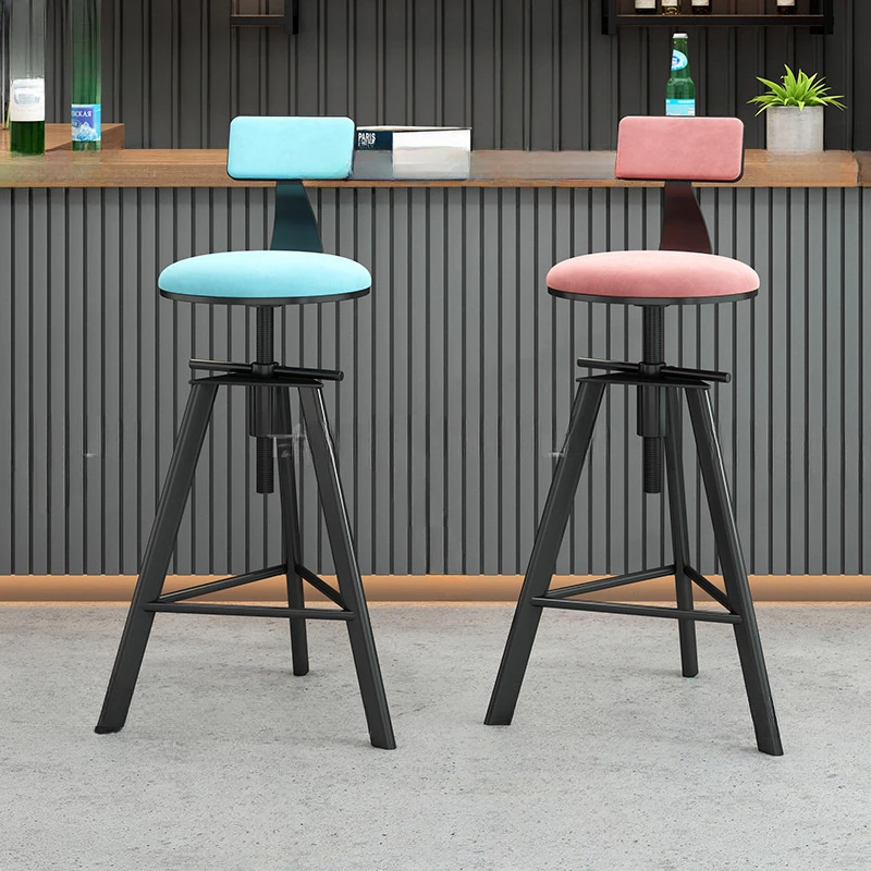 Furniture Cafe Chair Chairs For Living Room Home Bar Modern Stools Beauty Salon High Kitchen Make Up Armchair Stool Gamer Iron