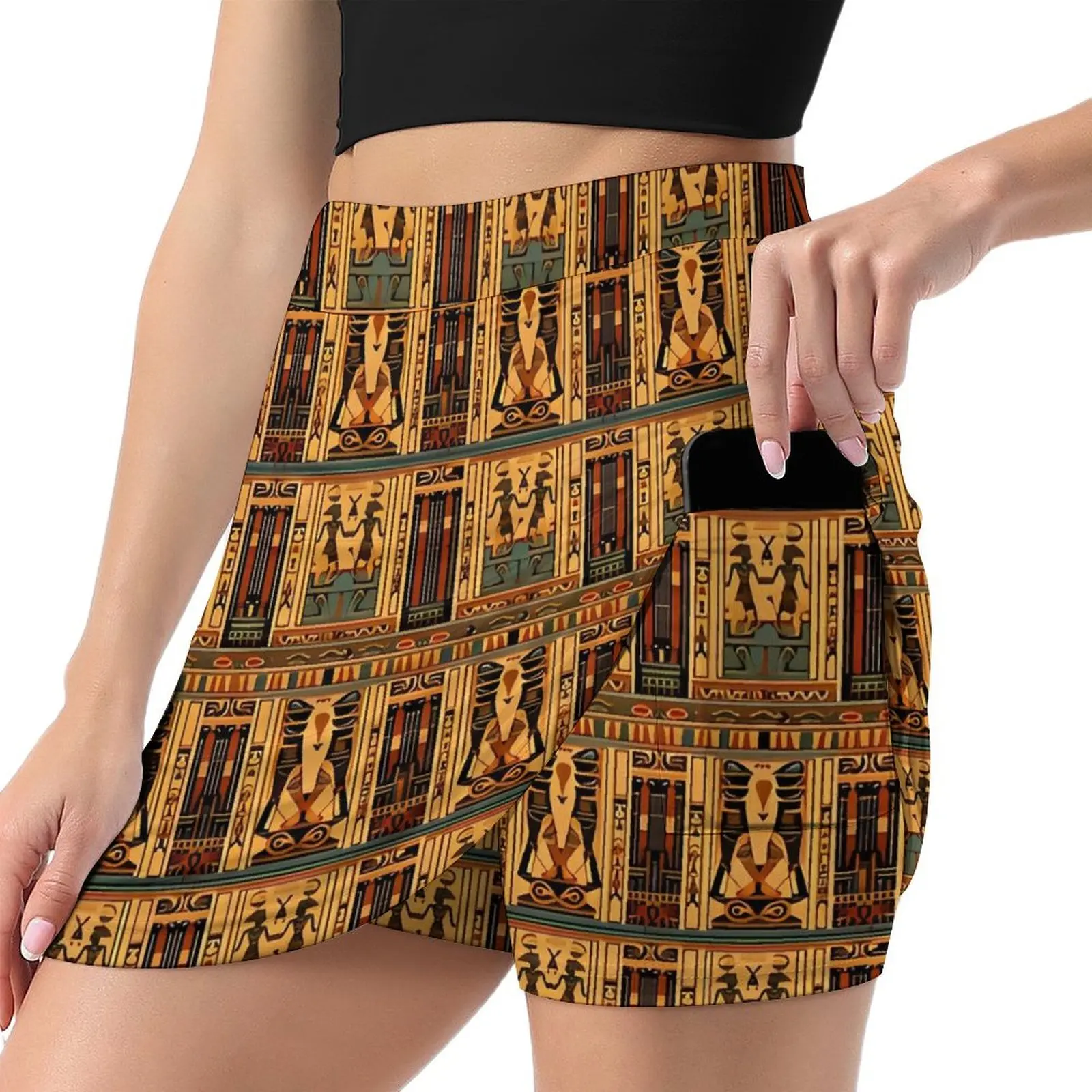 Ancient Egyptian Art Skirt  Kawaii Mini Skirts Summer High-waisted Custom Aesthetic Casual Skirt Big Size 3XL 4XL