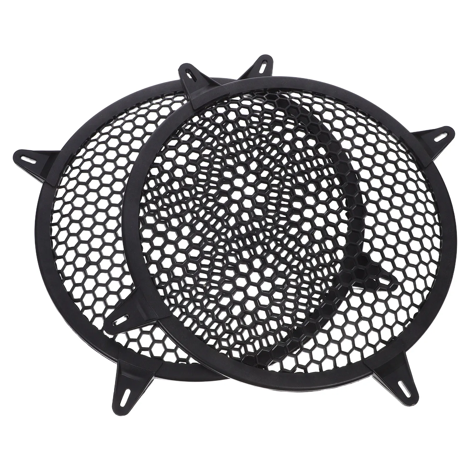 2Pcs Round Speaker Grille 10 Inch Black PP Plastic Mesh Guard for Car Subwoofer Woofer Protection Heavy Duty Trunk Audio Speaker