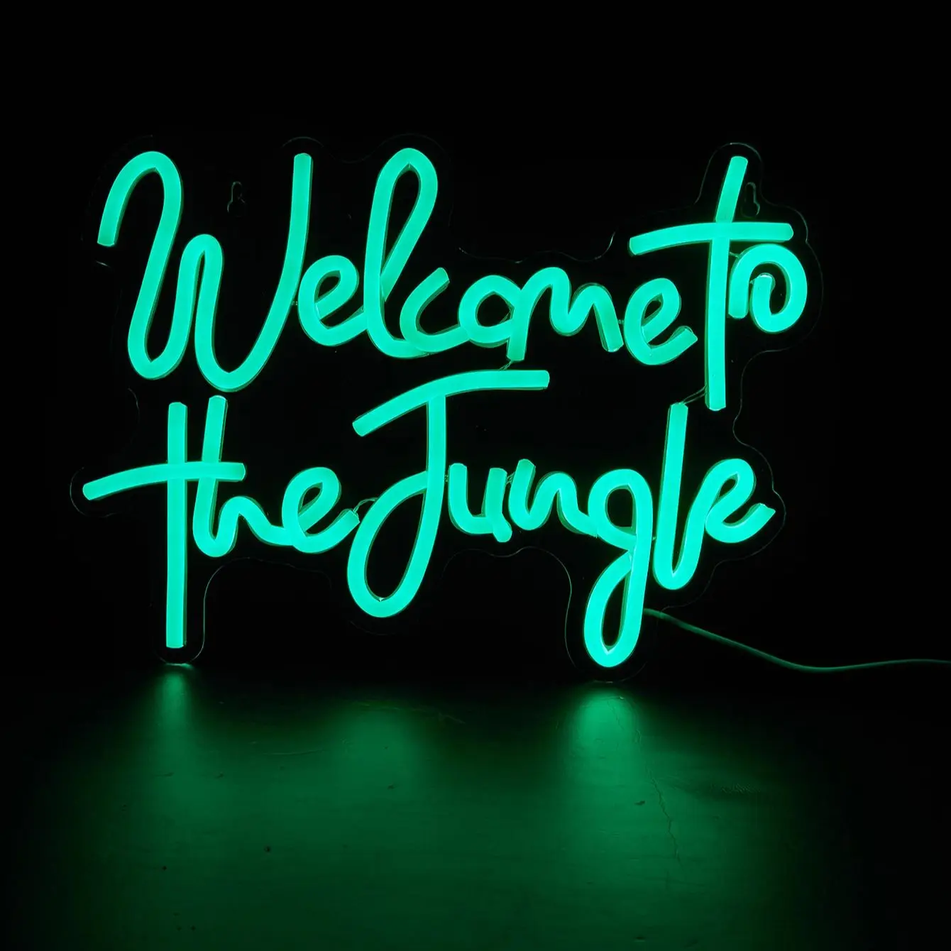 Chi-buy LED Neon Welcome To The Jungle Insegne al neon alimentate tramite USB Decor Lamp Signs Regalo di compleanno Wall Art per camera da letto Bar Negozio