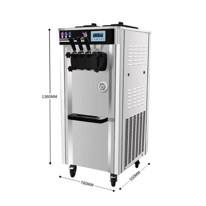 Commercial Large-Scale Soft Ice Cream Machine Full-Automatic Stainless Steel Sweet Cone Vertical ice cream machine